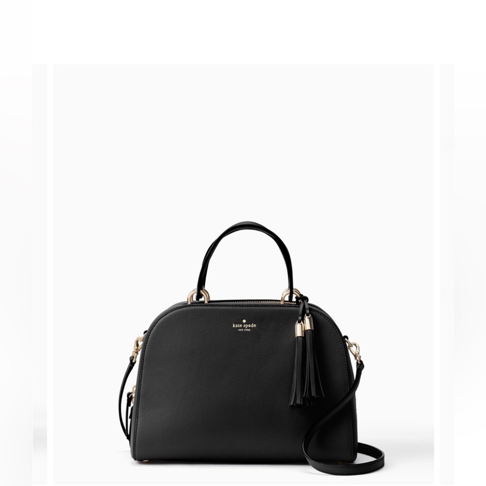 Kate Spade Black Satchel with Gold Accents